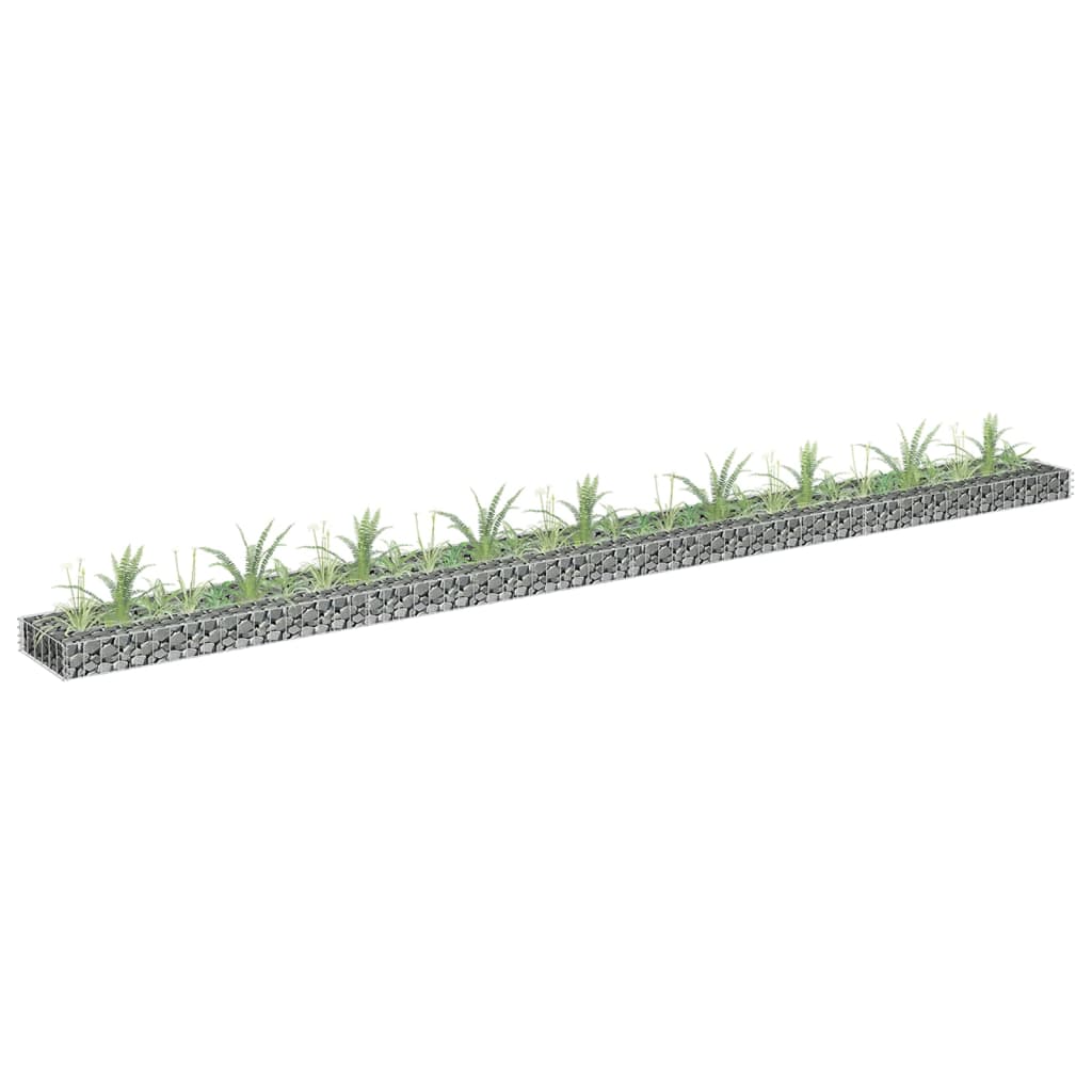 vidaXL gabioon-taimelava, tsingitud teras, 360 x 30 x 10 cm