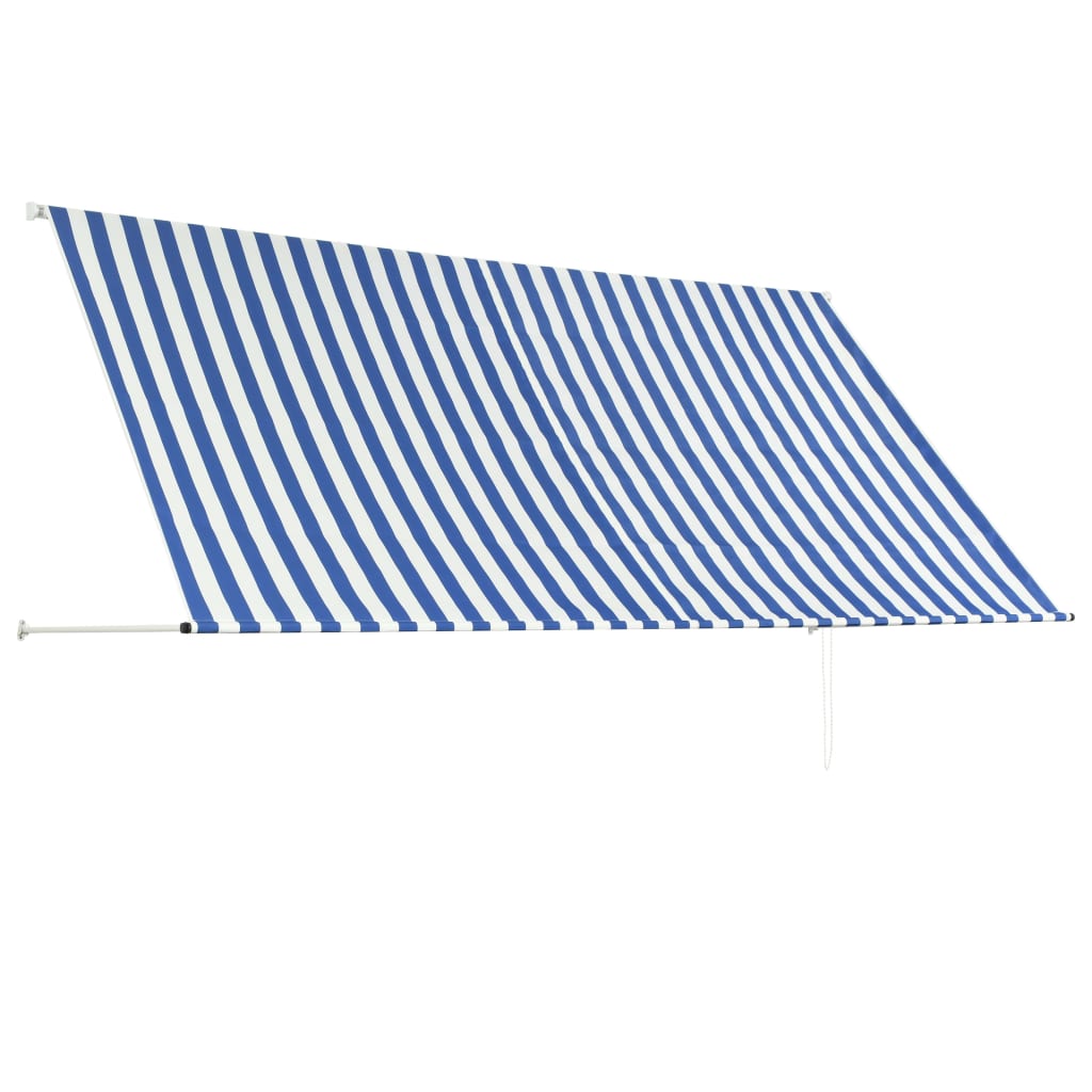 vidaXL sissetõmmatav varikatus, 300 x 150 cm, sinine ja valge
