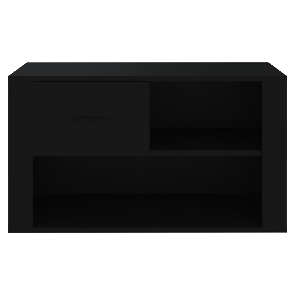 vidaXL jalatsikapp, must, 80 x 35 x 45 cm, tehispuit
