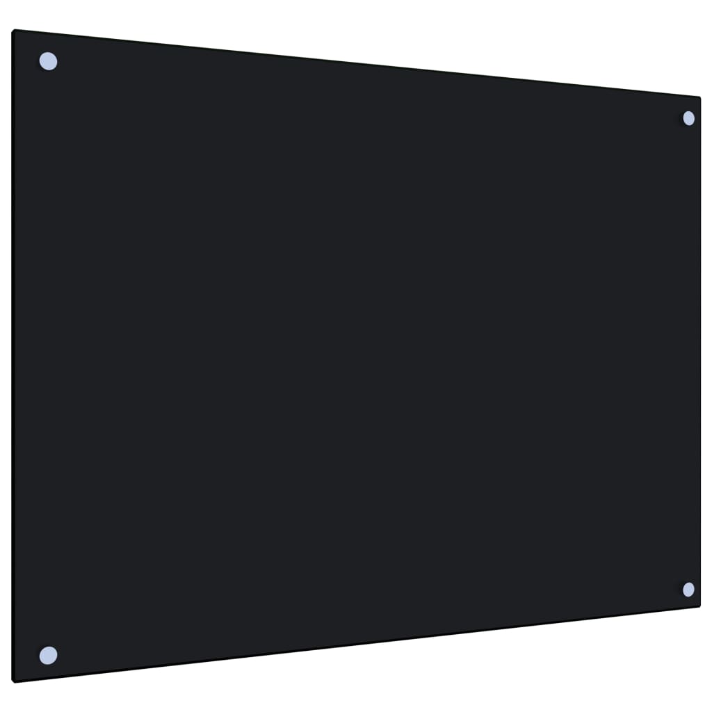 vidaXL köögi pritsmekaitse, must, 80 x 60 cm, karastatud klaas