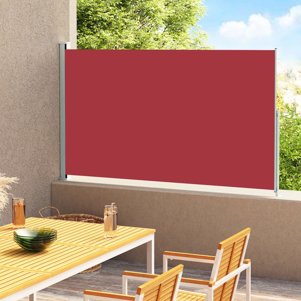 vidaXL lahtitõmmatav terrassi külgsein, 180 x 300 cm, punane