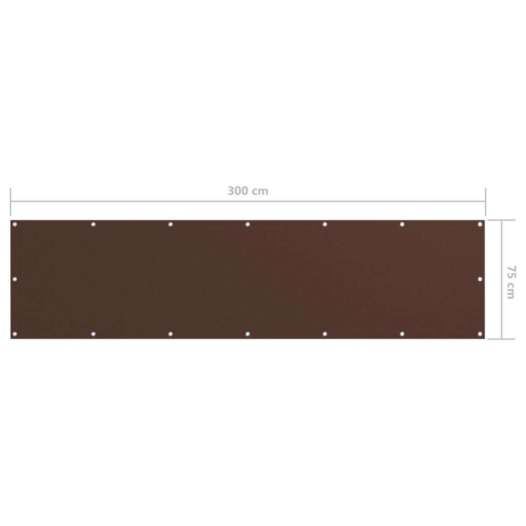 vidaXL rõdusirm, pruun, 75 x 300 cm, oxford-kangas