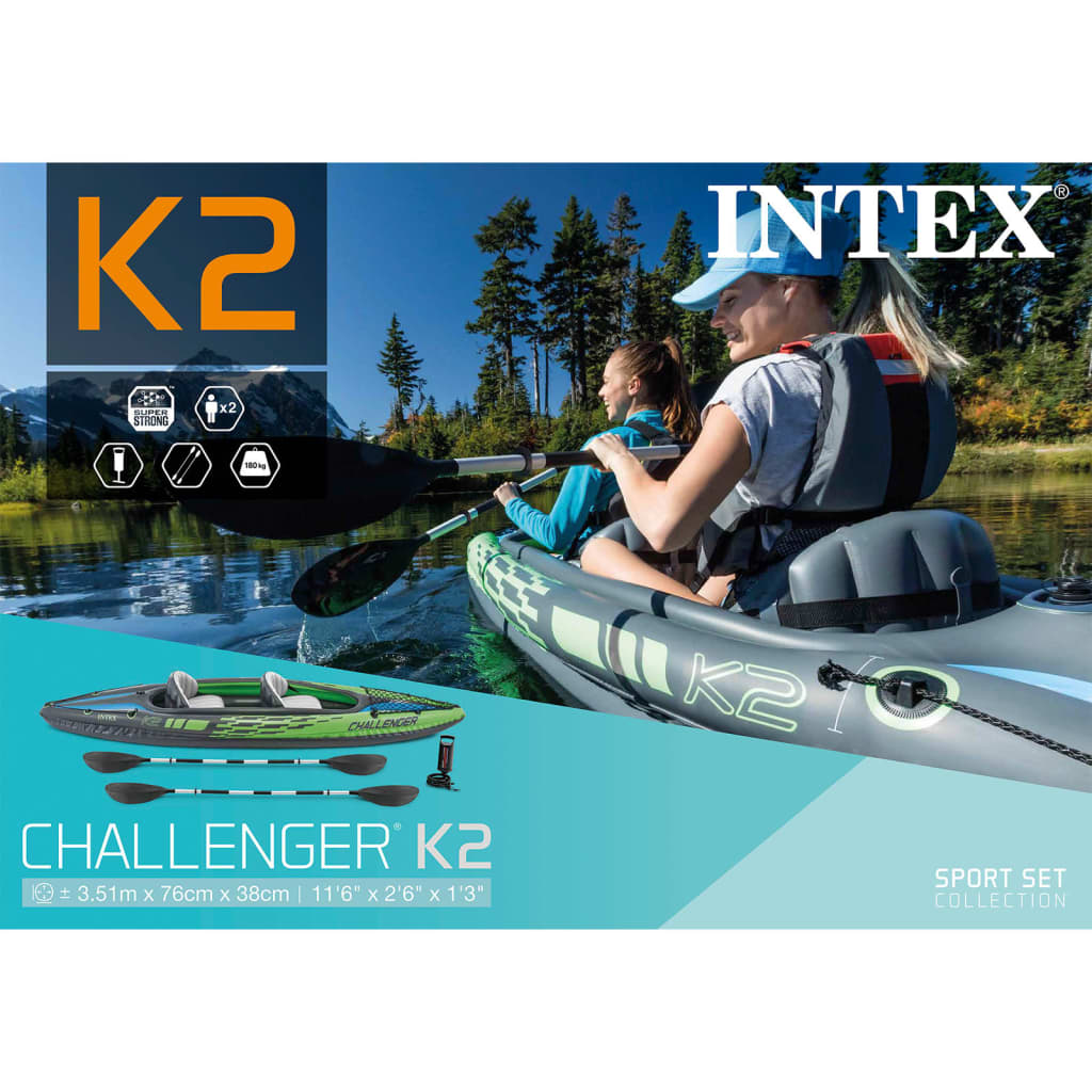 Intex täispumbatav kajak "Challenger K2" 351 x 76 x 38 cm 68306NP
