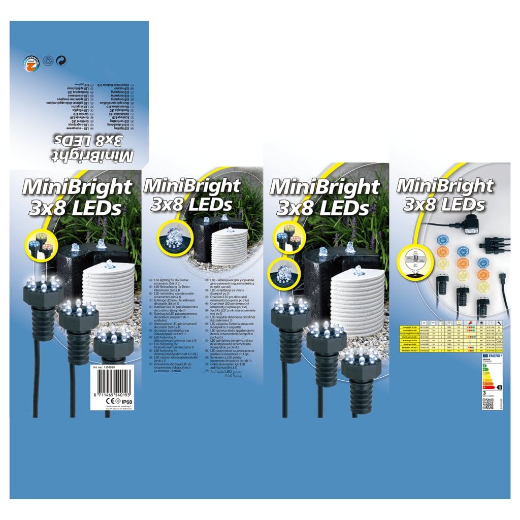 Ubbink veealune tiigilamp "MiniBright" 3 x 8 LEDi