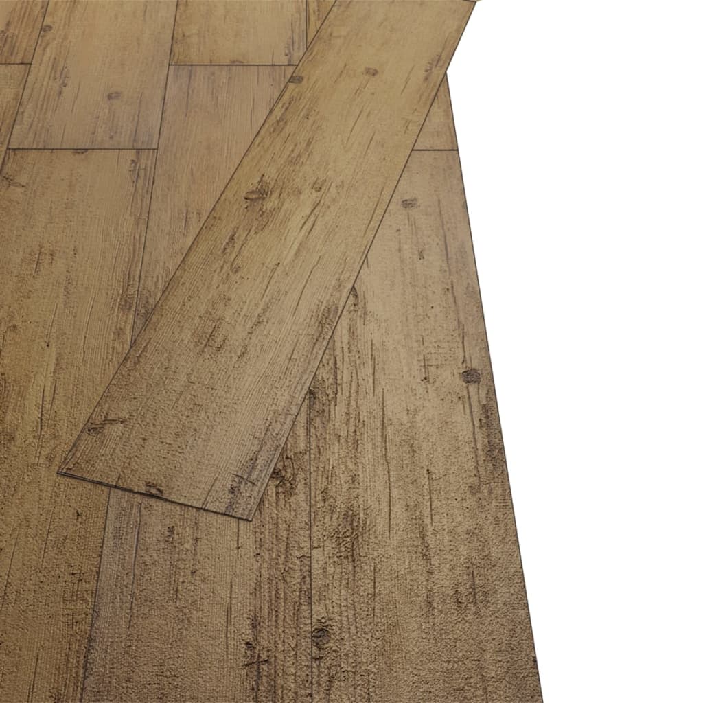 vidaXL mitte iseliimuvad PVC põrandalauad 4,46 m², 3 mm pähkelpruun