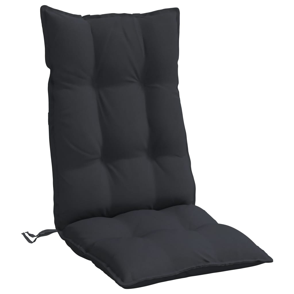 vidaXL kõrge seljatoega toolipadjad 2 tk, must, oxford kangas