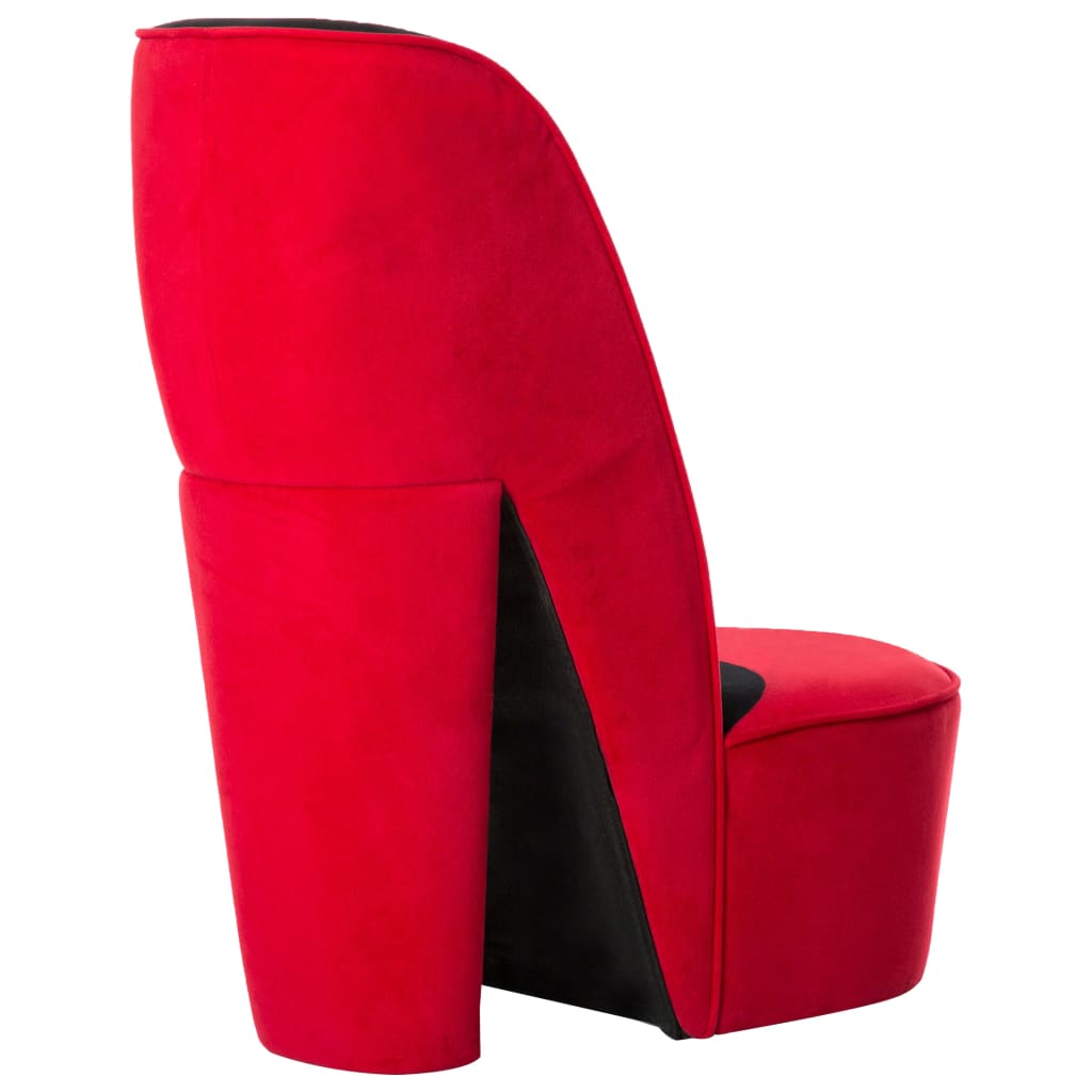 vidaXL kõrge kontsa kujuga tool, punane, samet