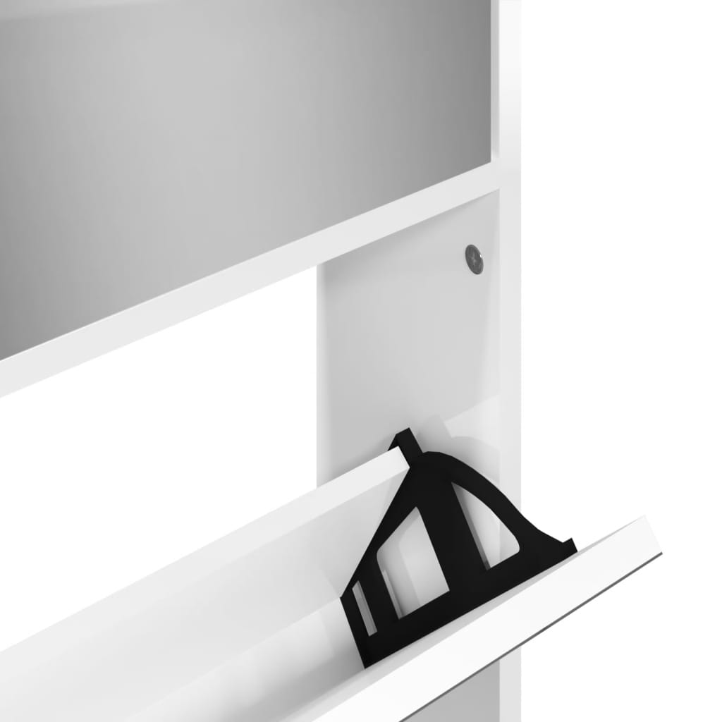 vidaXL 4 sahtliga kingakapp peegliga, kõrgläikega valge 63x17x134 cm