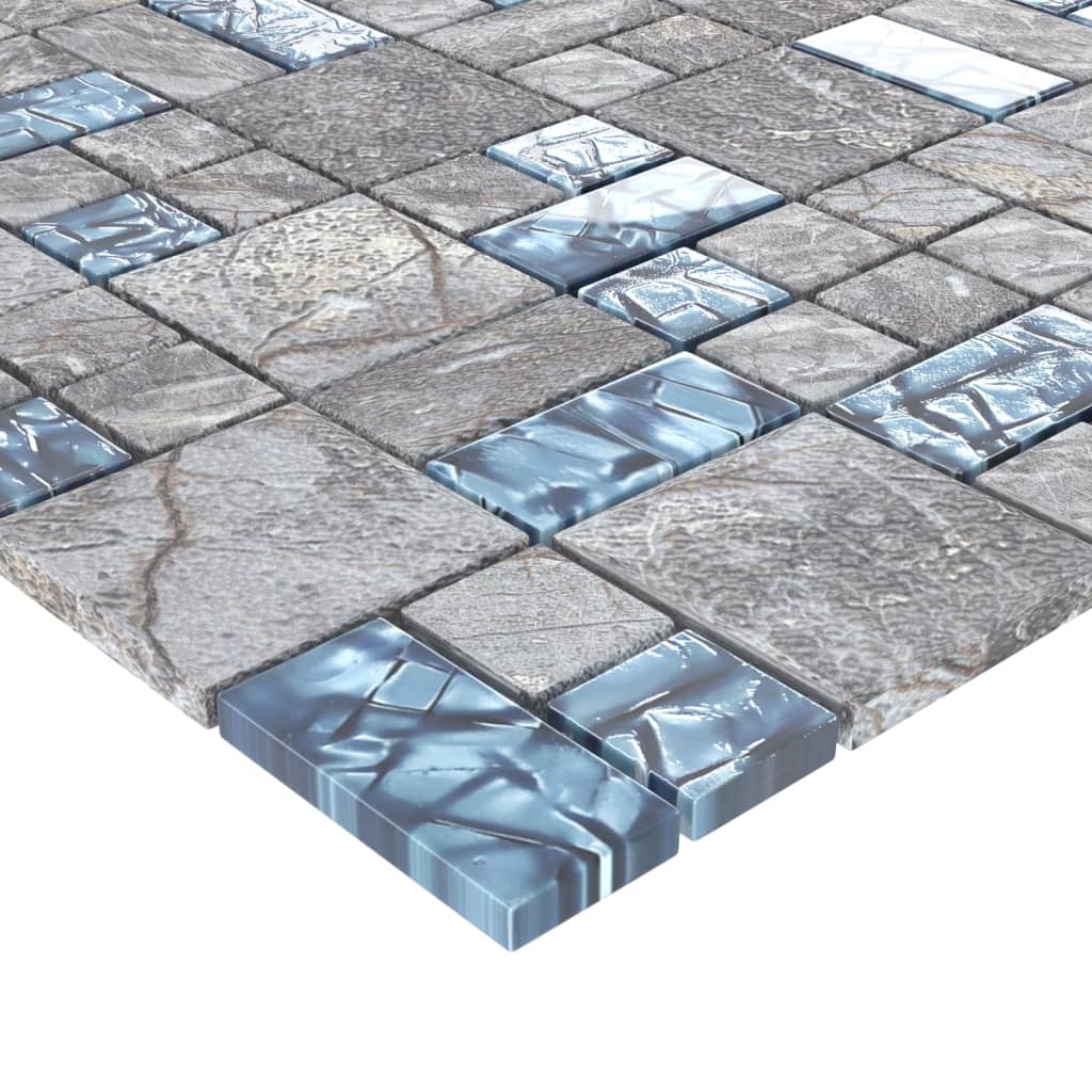 vidaXL mosaiikplaadid 22 tk hall sinine 30 x 30 cm klaas