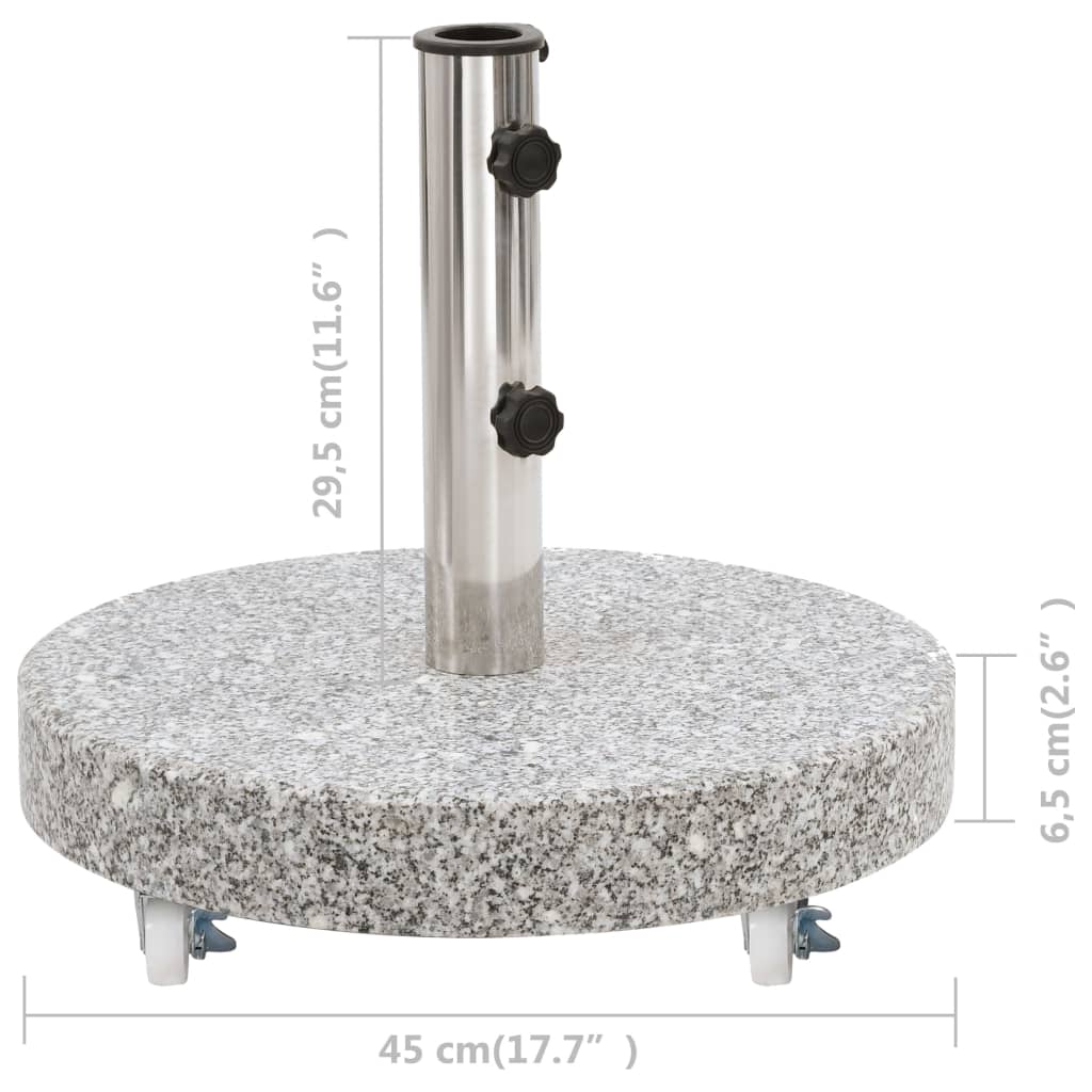 vidaXL päevavarju alus, graniit, 30 kg ümmargune, hall