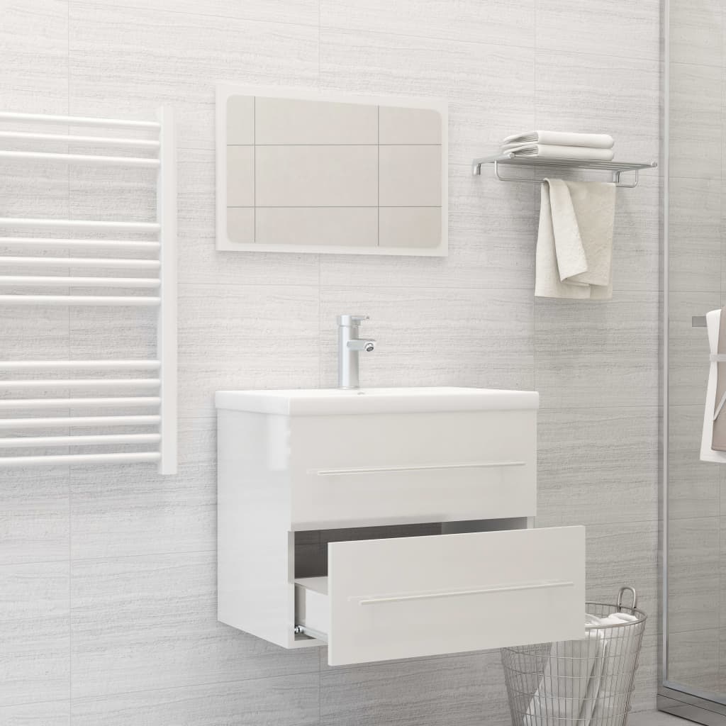 vidaXL 2-osaline vannitoamööbli komplekt, valge, tehispuit