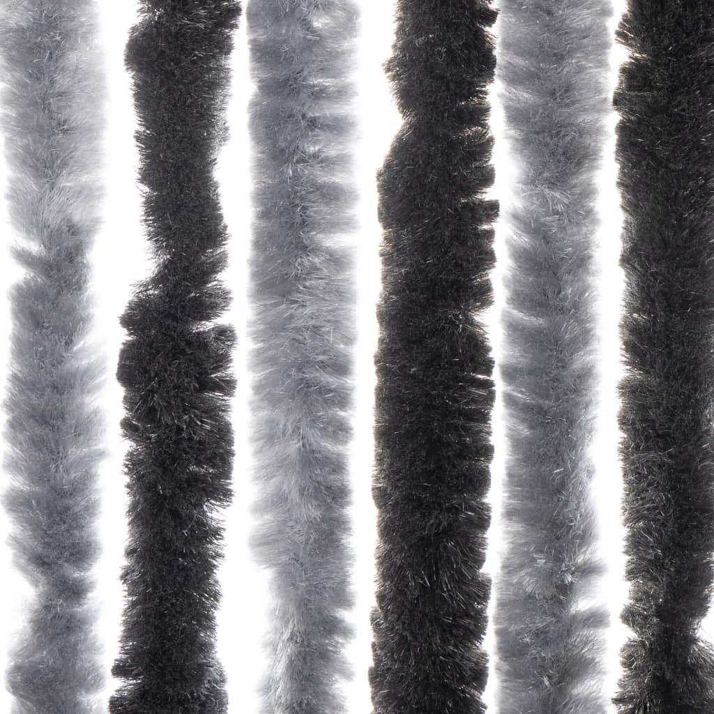 vidaXL putukakardin, hall ja must, 100 x 230 cm, šenill