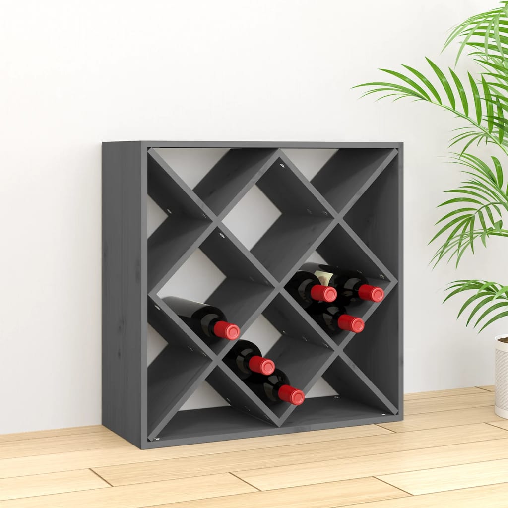 vidaXL veinikapp, hall, 62 x 25 x 62 cm, männipuit