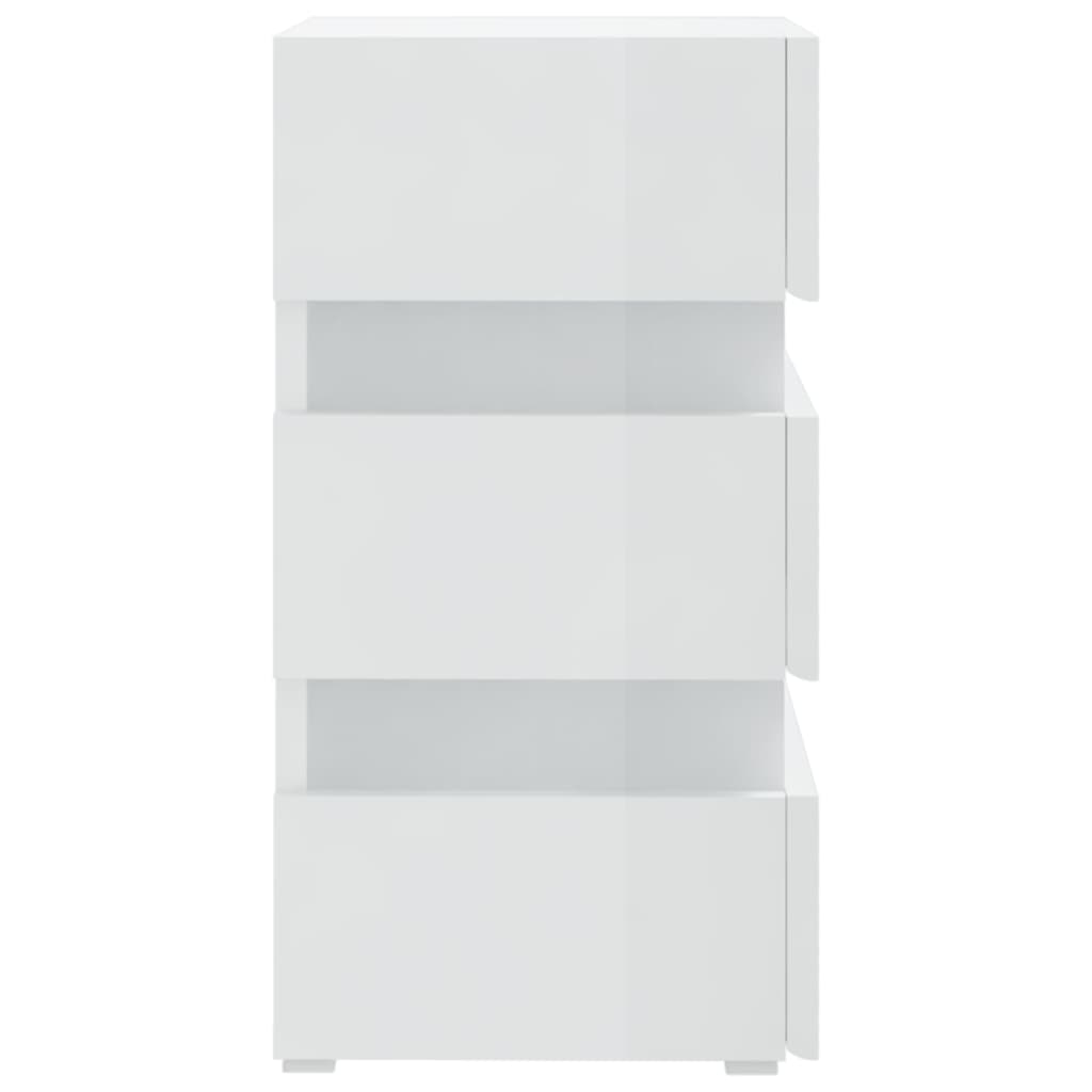 vidaXL öökapp, kõrgläikega valge, 45x35x67 cm, tehispuit