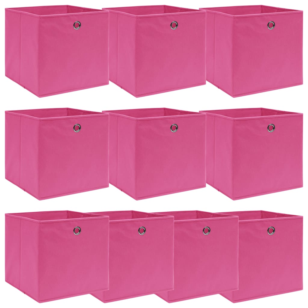 vidaXL hoiukastid 10 tk, roosa, 32 x 32 x 32 cm, kangas
