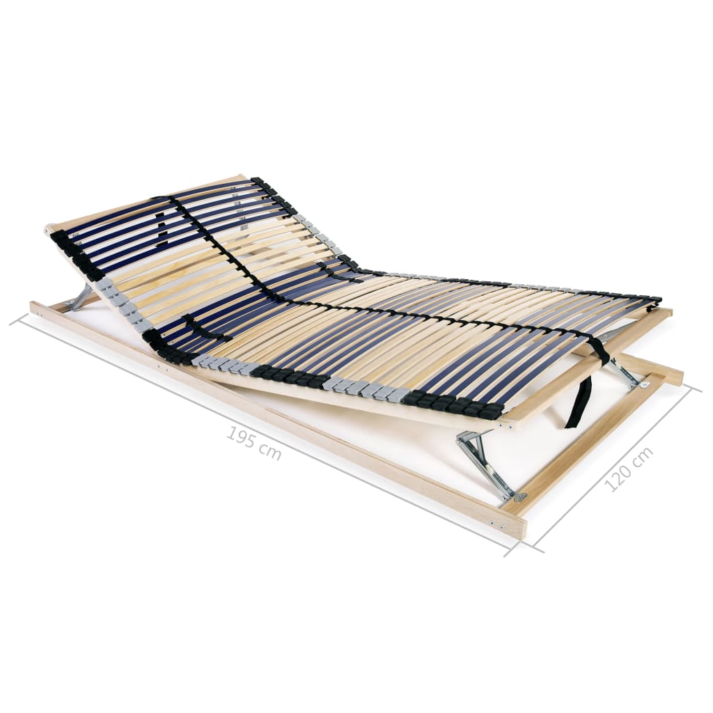 vidaXL liistudega voodi aluspõhi, 42 liistu, 7 piirkonda, 120 x 200 cm