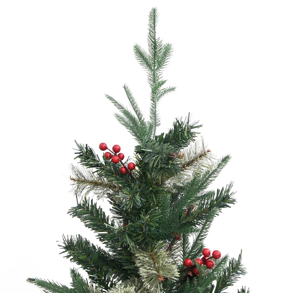 vidaXL käbidega jõulukuusk, roheline, 120 cm, PVC&PE