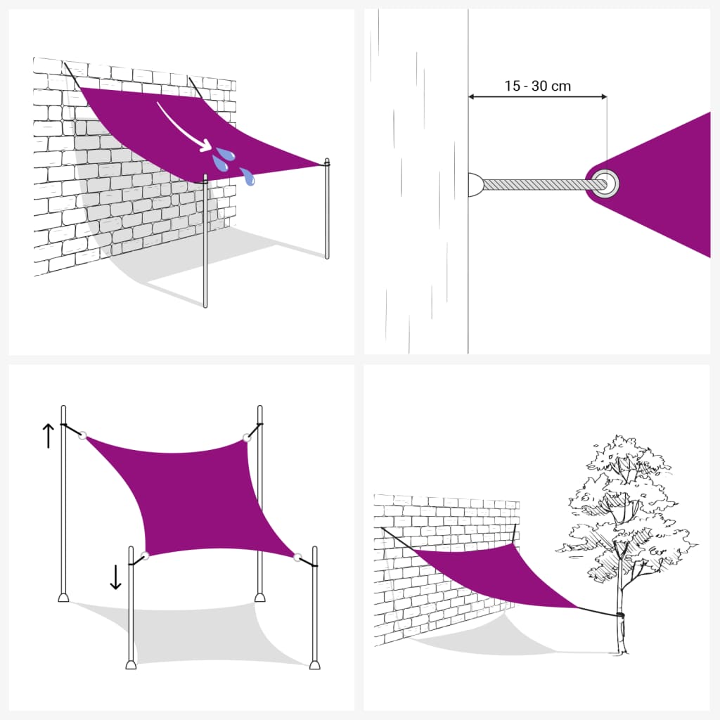 vidaXL oxford-kangast päikesepuri, ristkülik, 2 x 3 m, pruunikashall