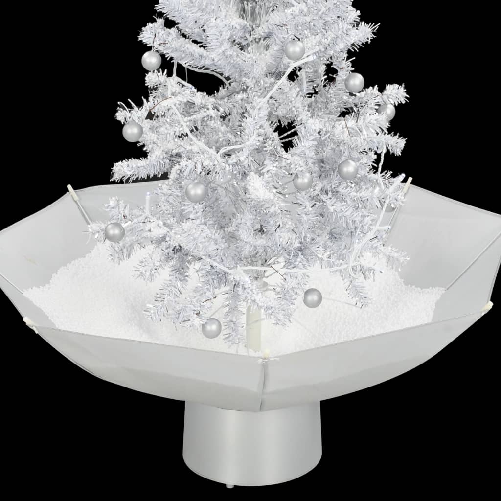 vidaXL lumesajuga jõulukuusk vihmavarjualusega valge 75 cm