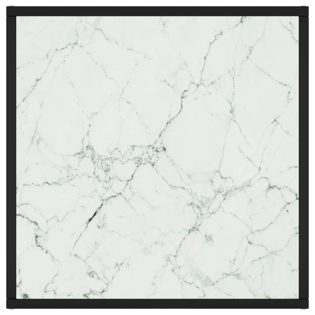 vidaXL kohvilaud, must, valge marmorklaasiga, 60 x 60 x 35 cm