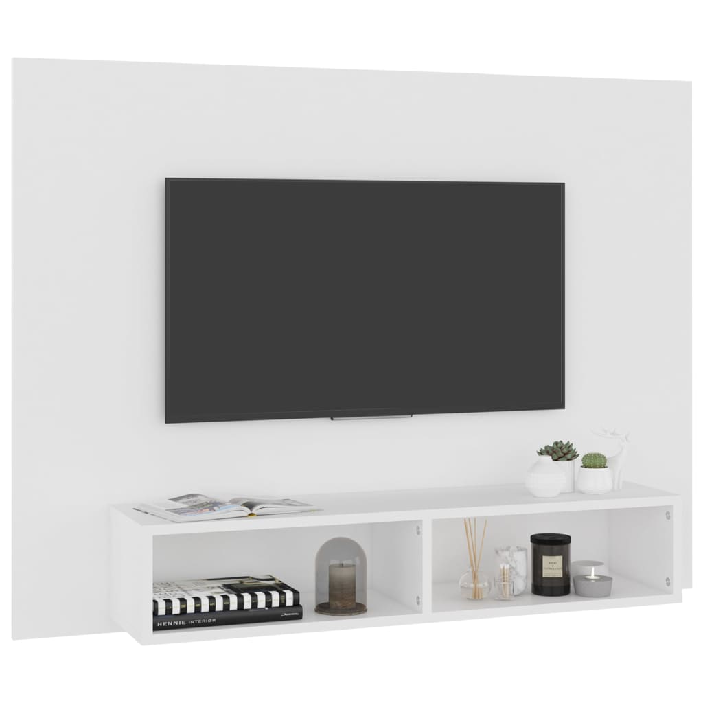 vidaXL TV-seinakapp, valge, 120 x 23,5 x 90 cm, puitlaastplaat