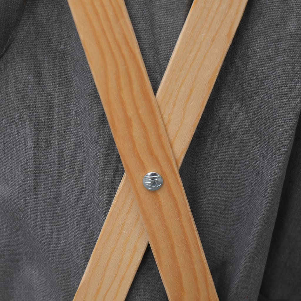 vidaXL kokkupandav pesukorv, hall, painutatud puit ja kangas