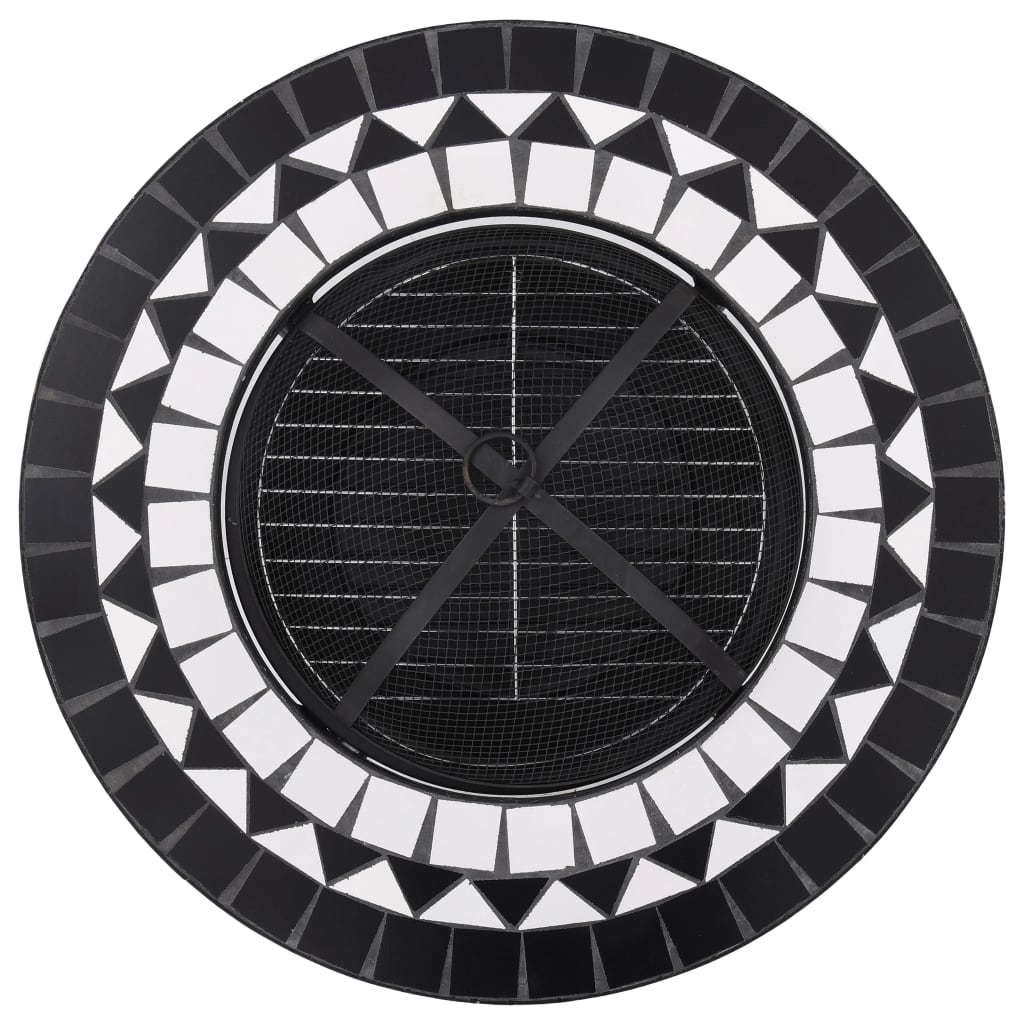 vidaXL tuleasemega laud, must ja valge, 68 cm, keraamiline