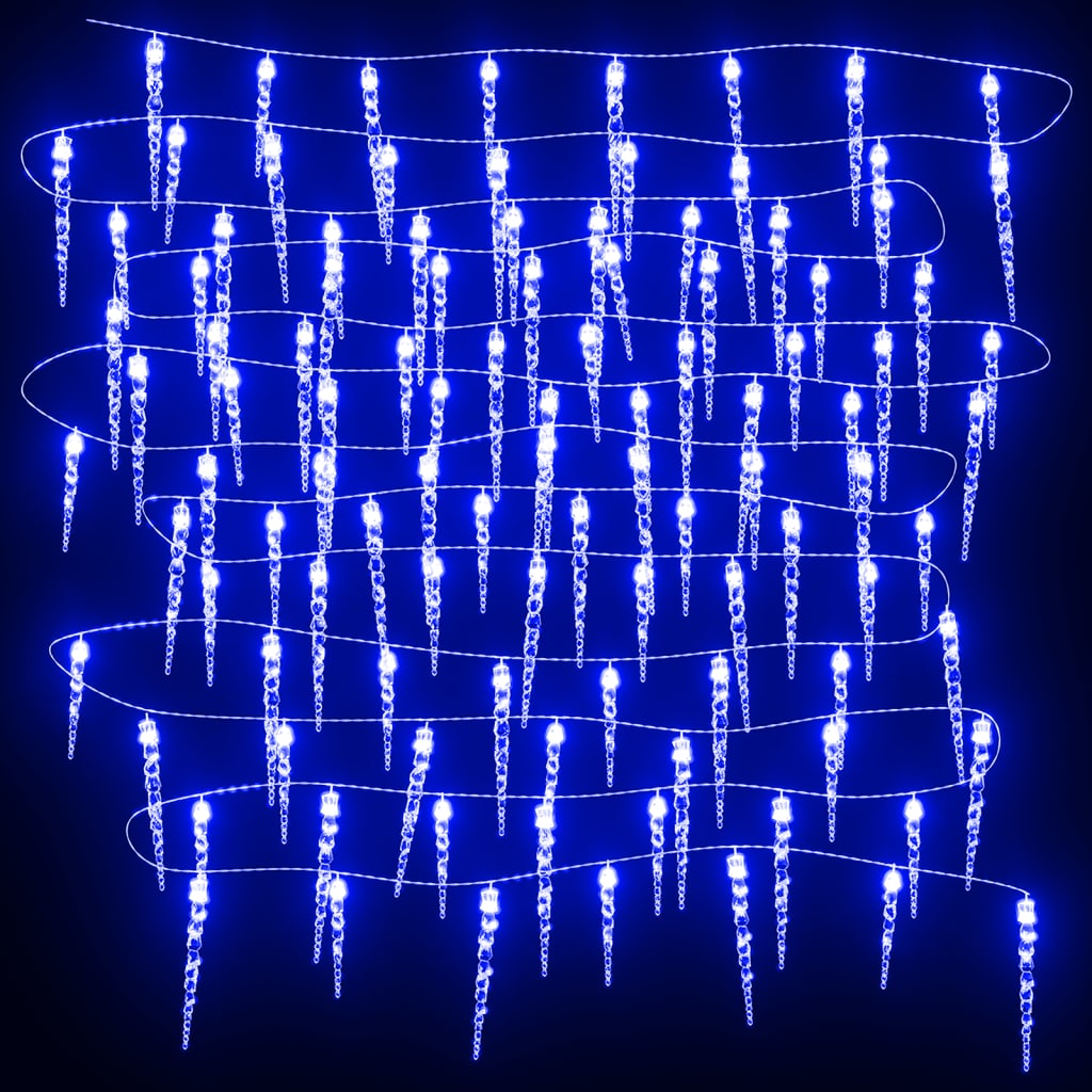 vidaXL jõulutuled jääpurikad 200 LEDiga, sinine, 20 m, akrüül PVC