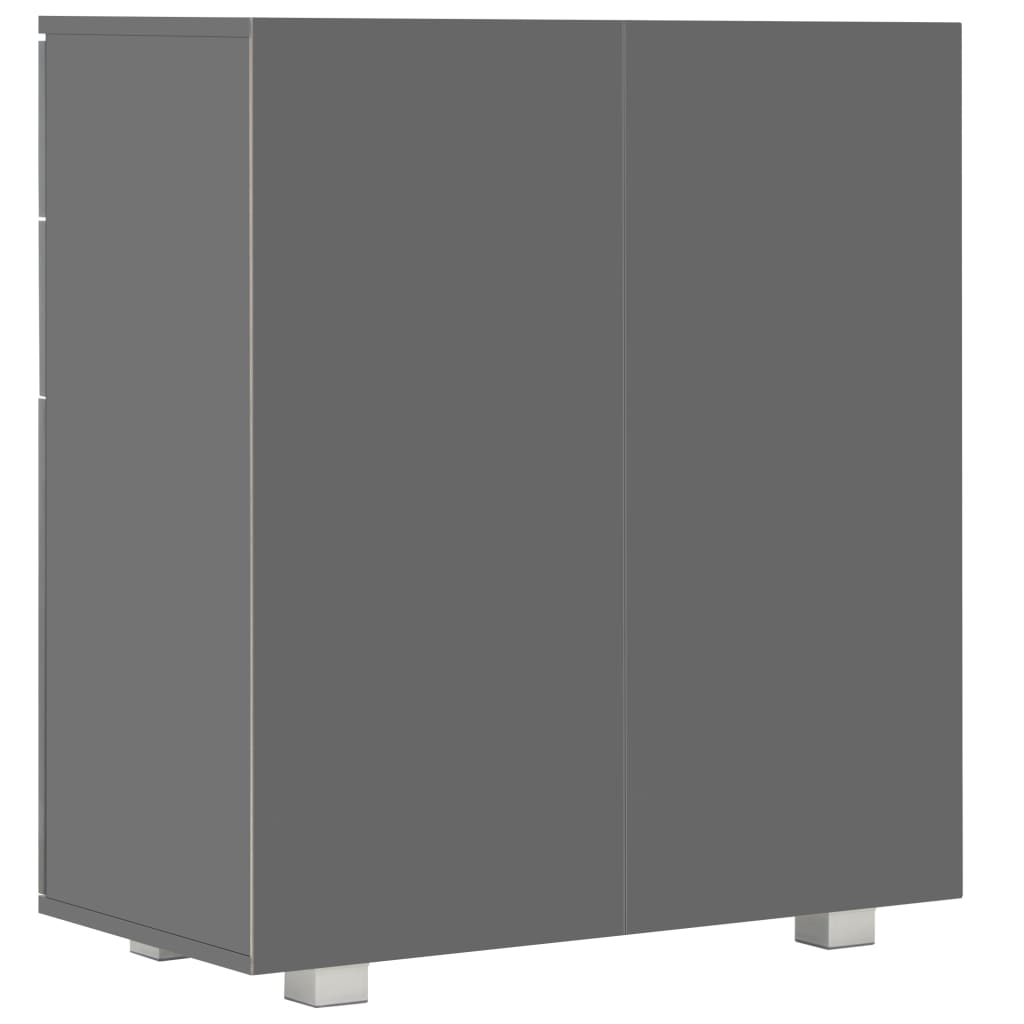 vidaXL puhvetkapp kõrgläikega hall, 71x35x80 cm, puitlaastplaat