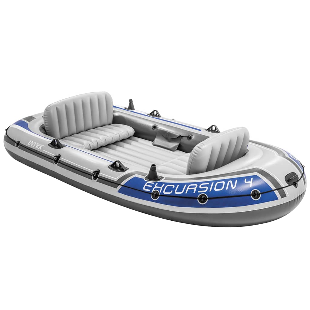 Intex kummipaadi komplekt "Excursion 4" landimootori ja klambriga