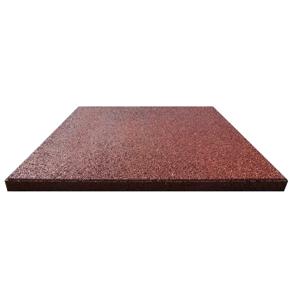 vidaXL põrandakaitsematid, 12 tk, kumm, 50 x 50 x 3 cm, punane