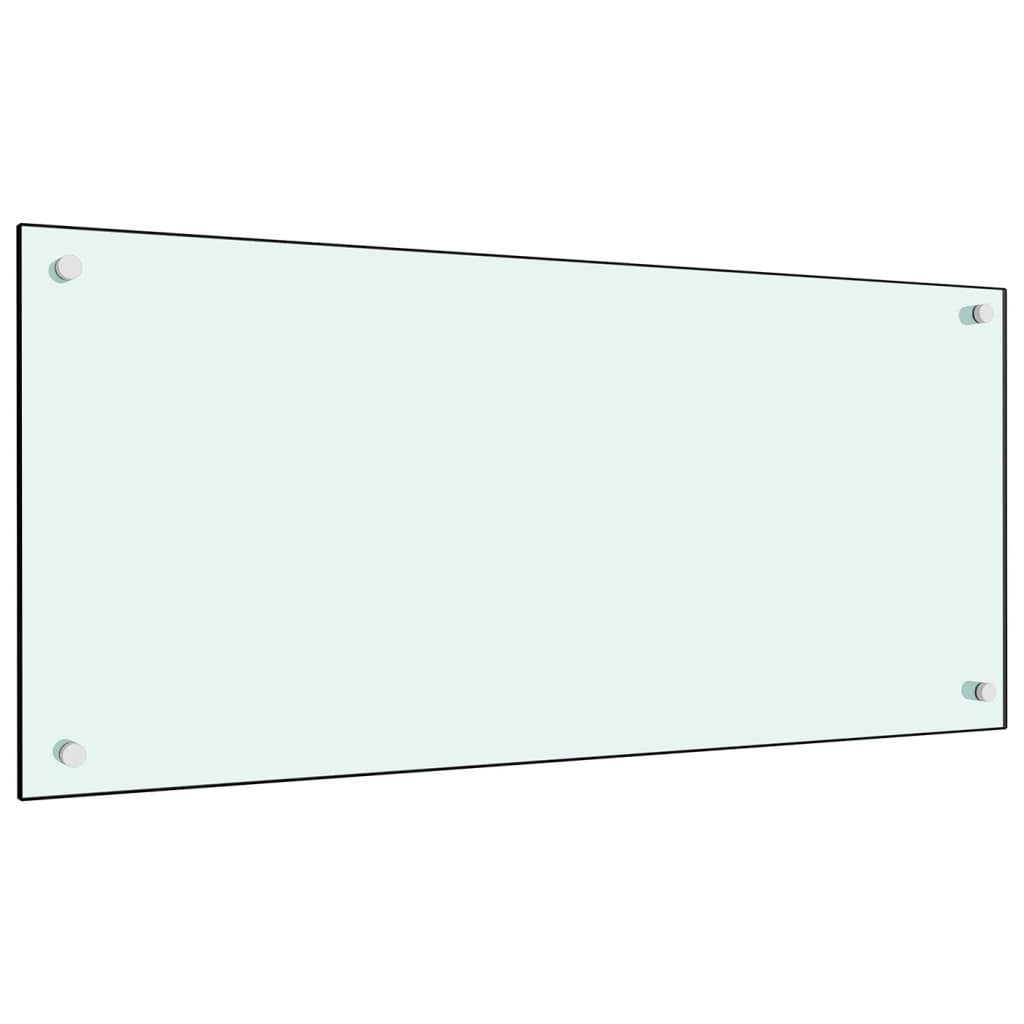 vidaXL köögi pritsmekaitse, valge, 90 x 40 cm, karastatud klaas