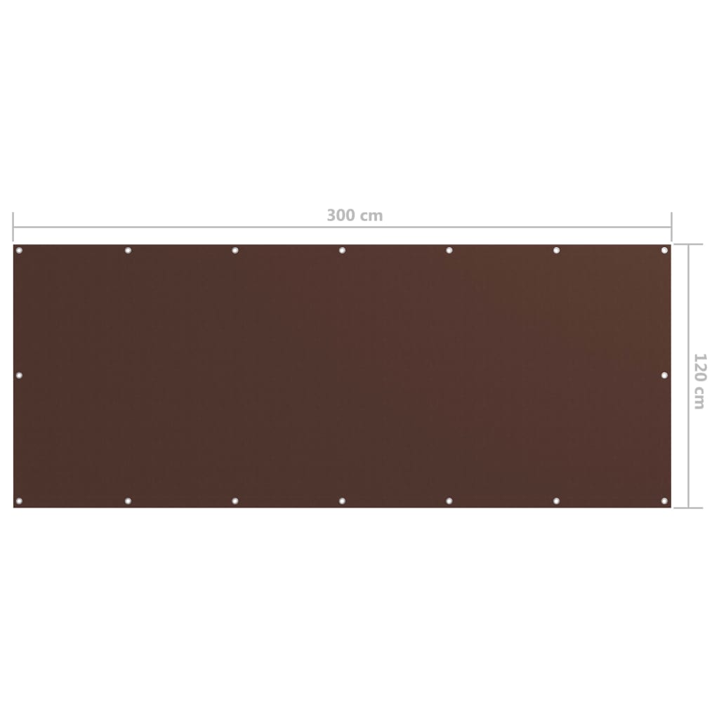 vidaXL rõdusirm, pruun, 120 x 300 cm, oxford-kangas