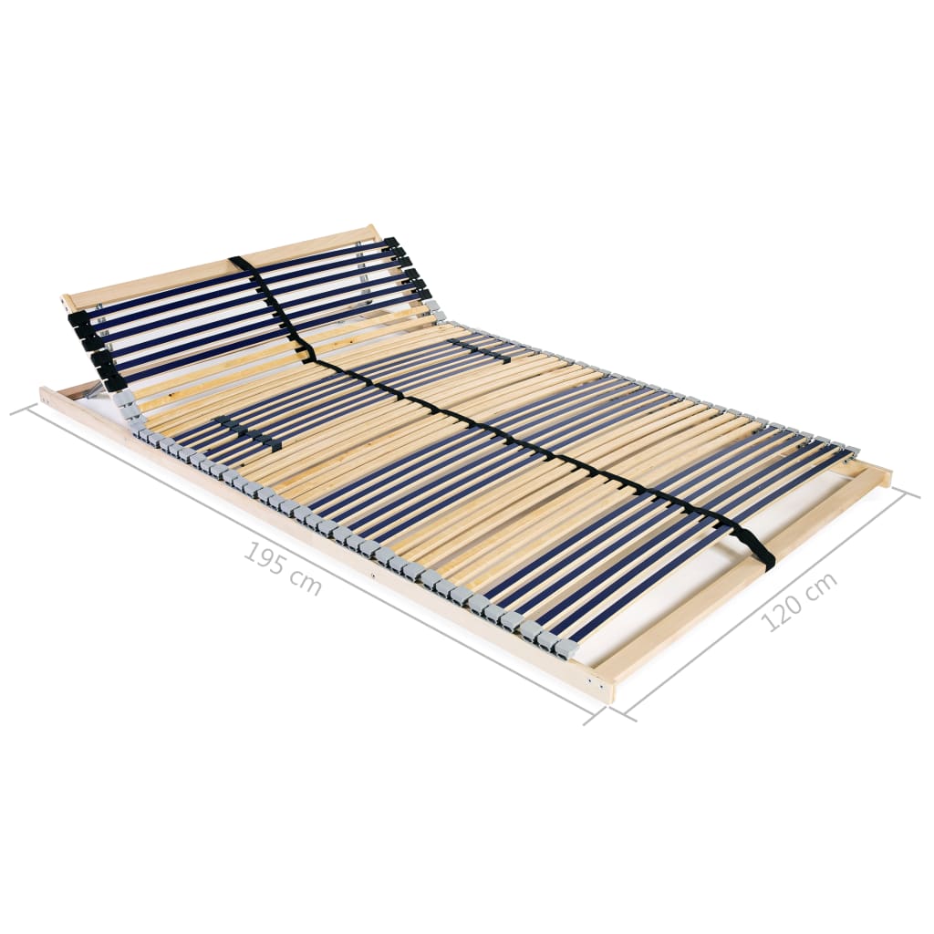 vidaXL liistudega voodi aluspõhi, 42 liistu, 7 piirkonda, 120 x 200 cm