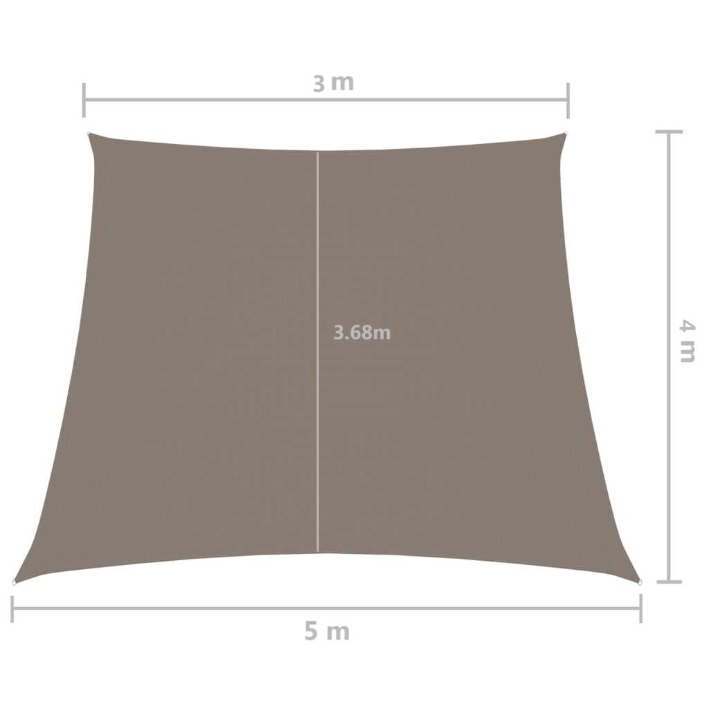 vidaXL oxford-kangast päikesepuri trapets, 3/5x4 m, pruunikashall