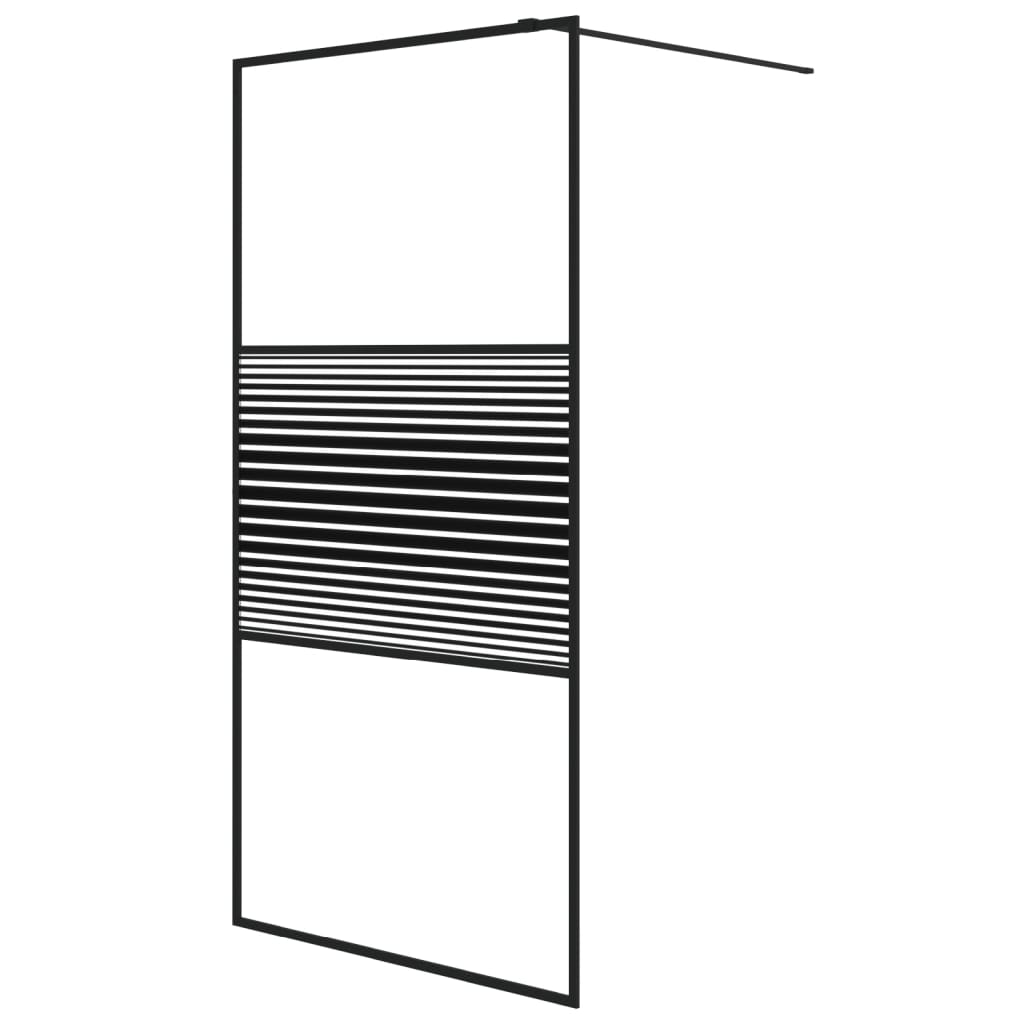 vidaXL dušinurga sein, must, 100 x 195 cm, läbipaistev ESG-klaas