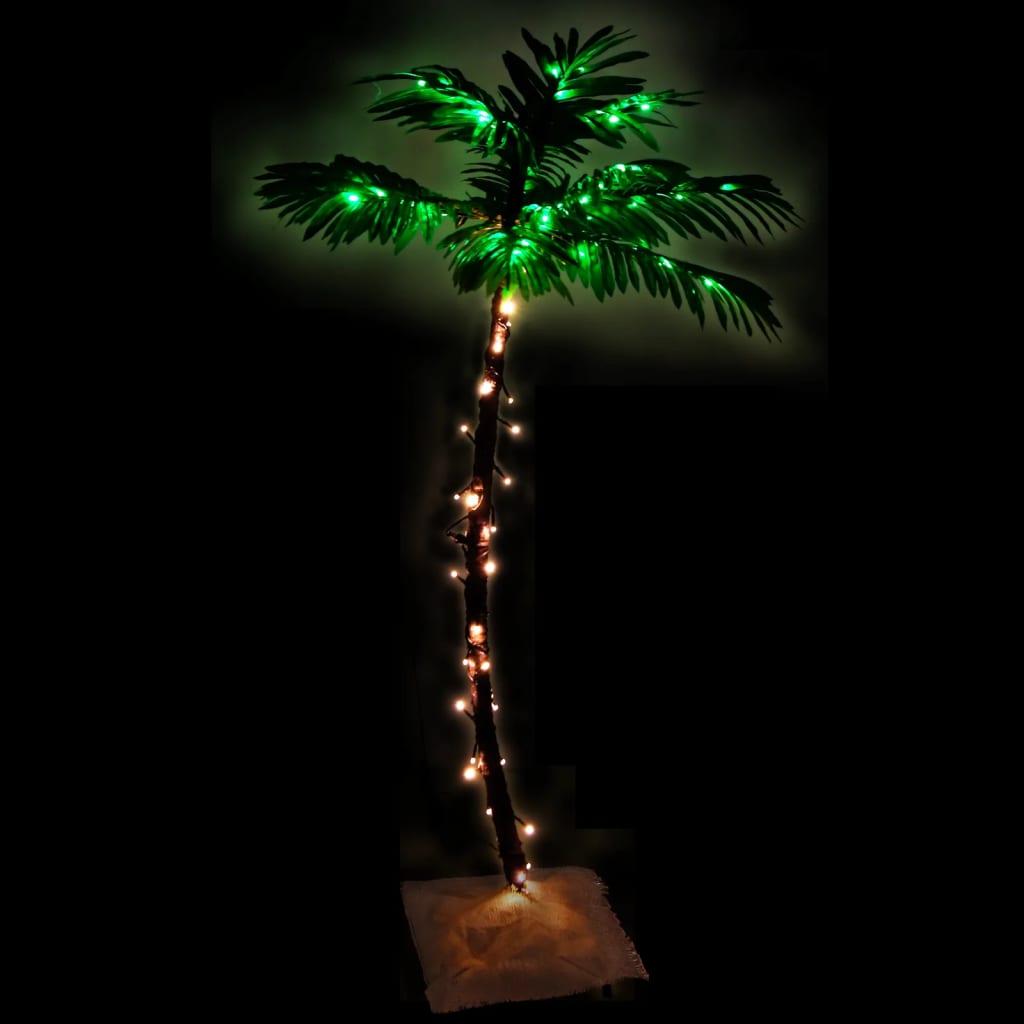 vidaXL LED palmipuu soe valge 72 LEDi 120 cm
