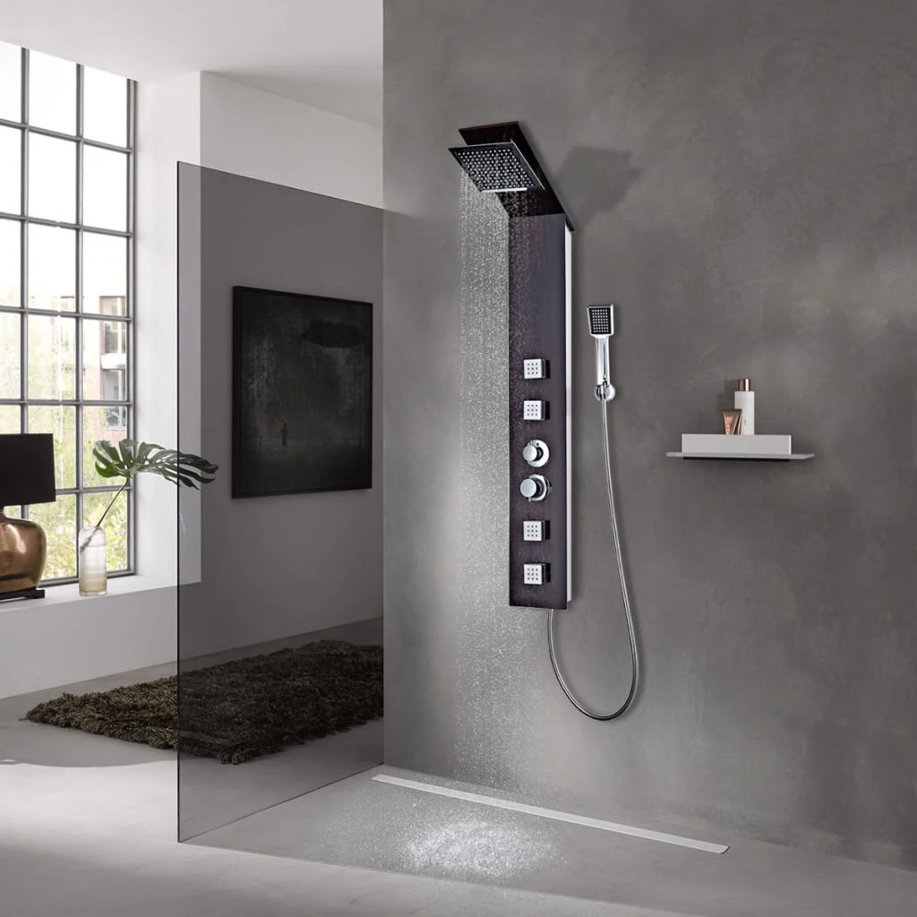 vidaXLi dušipaneeli süsteem, klaasist, pruun