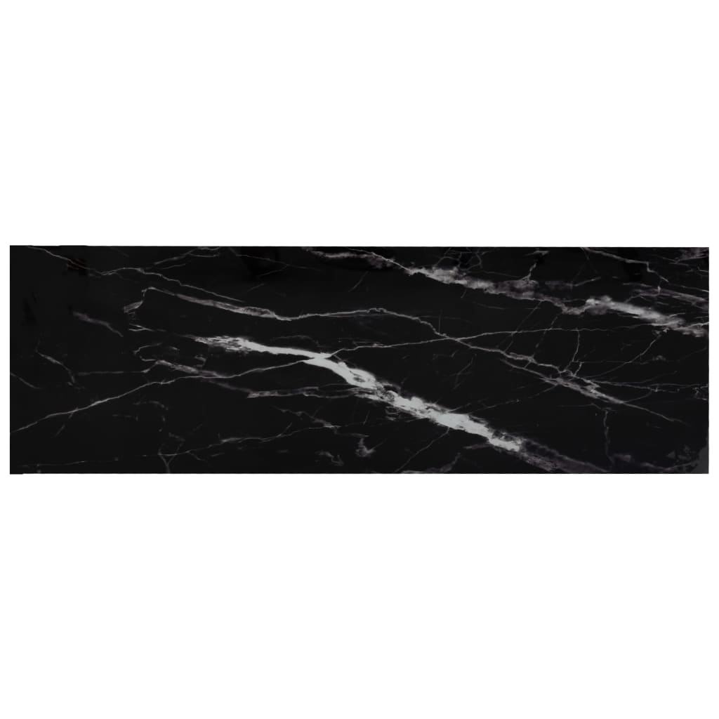 vidaXL riiul, must marmor, läbipaistev, 100x36x168 cm karastatud klaas