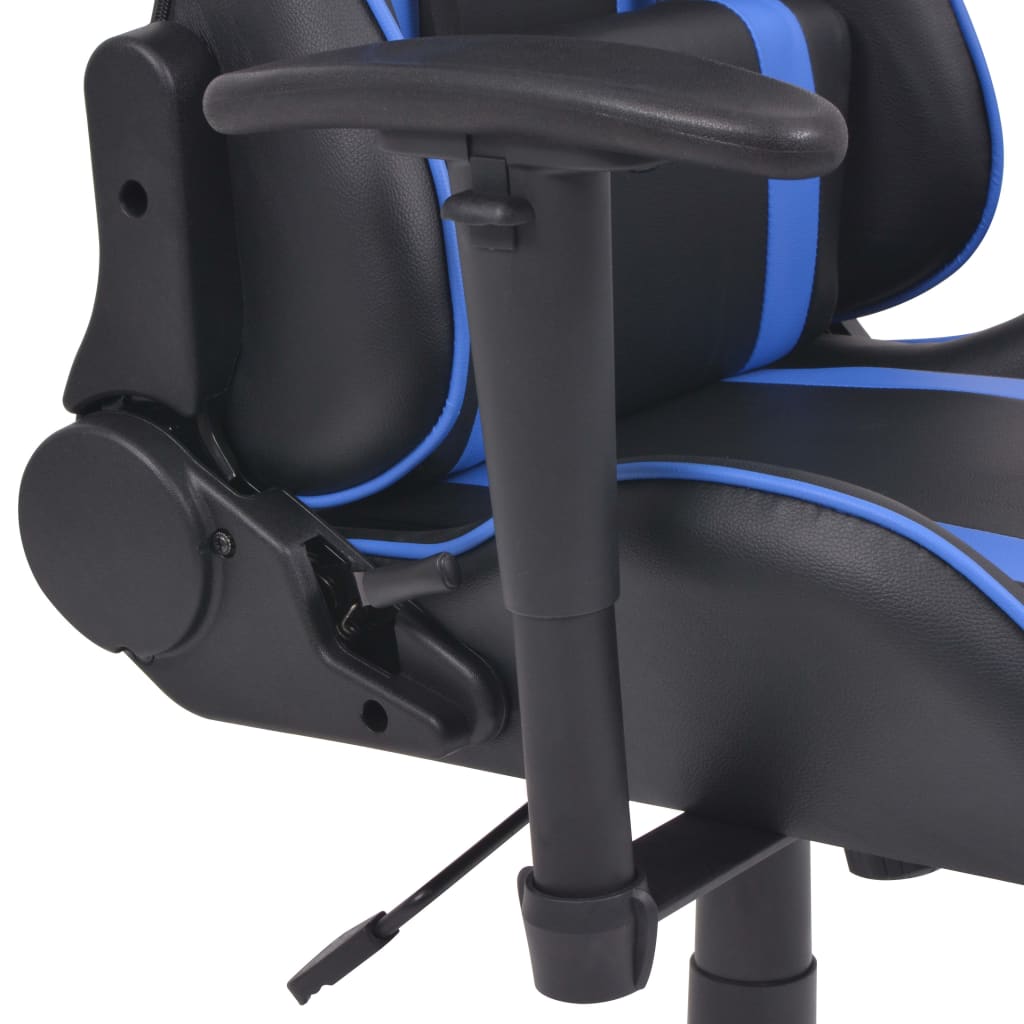 vidaXL võidusõiduistme disainiga kontoritool jalatoega, sinine