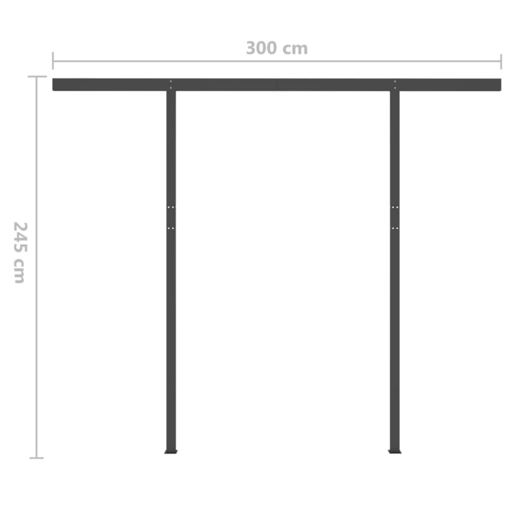 vidaXL käsitsi sissetõmmatav varikatus, 3,5x2,5 m, kreemjas
