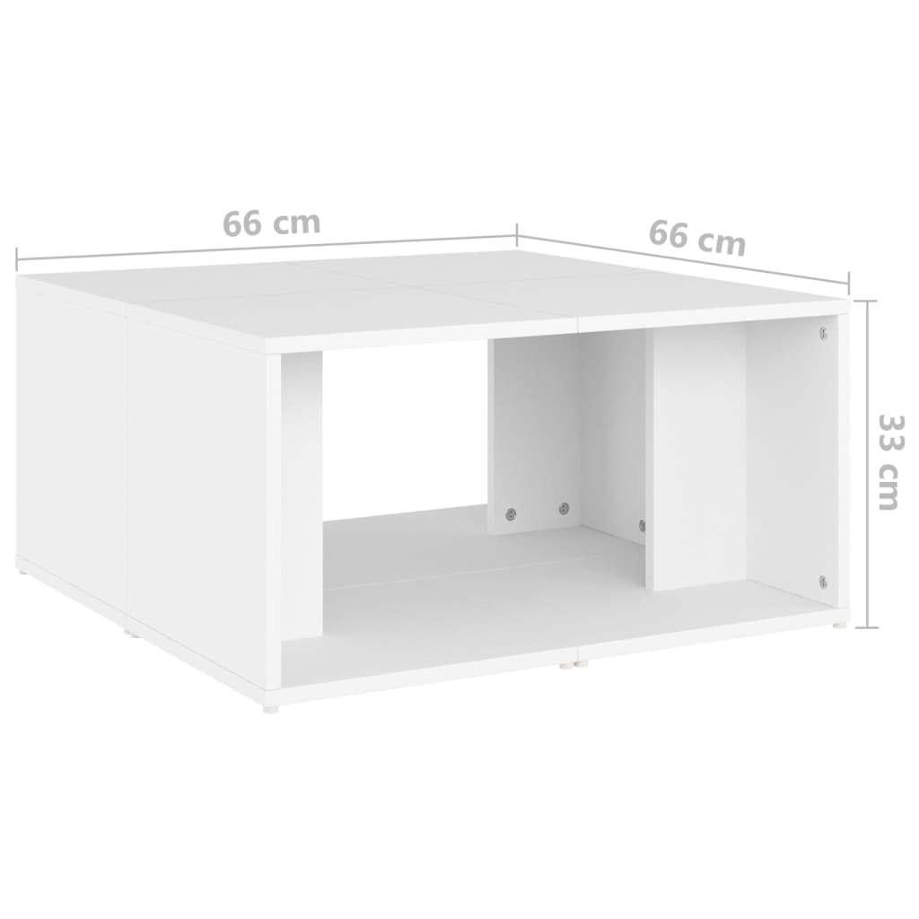 vidaXL kohvilaud 4 tk, valge, 33 x 33 x 33 cm, puitlaastplaat