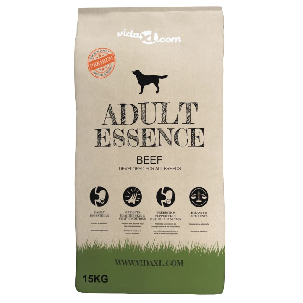 vidaXL Premium koerte kuivtoit Adult Essence Beef 2 tk, 30 kg