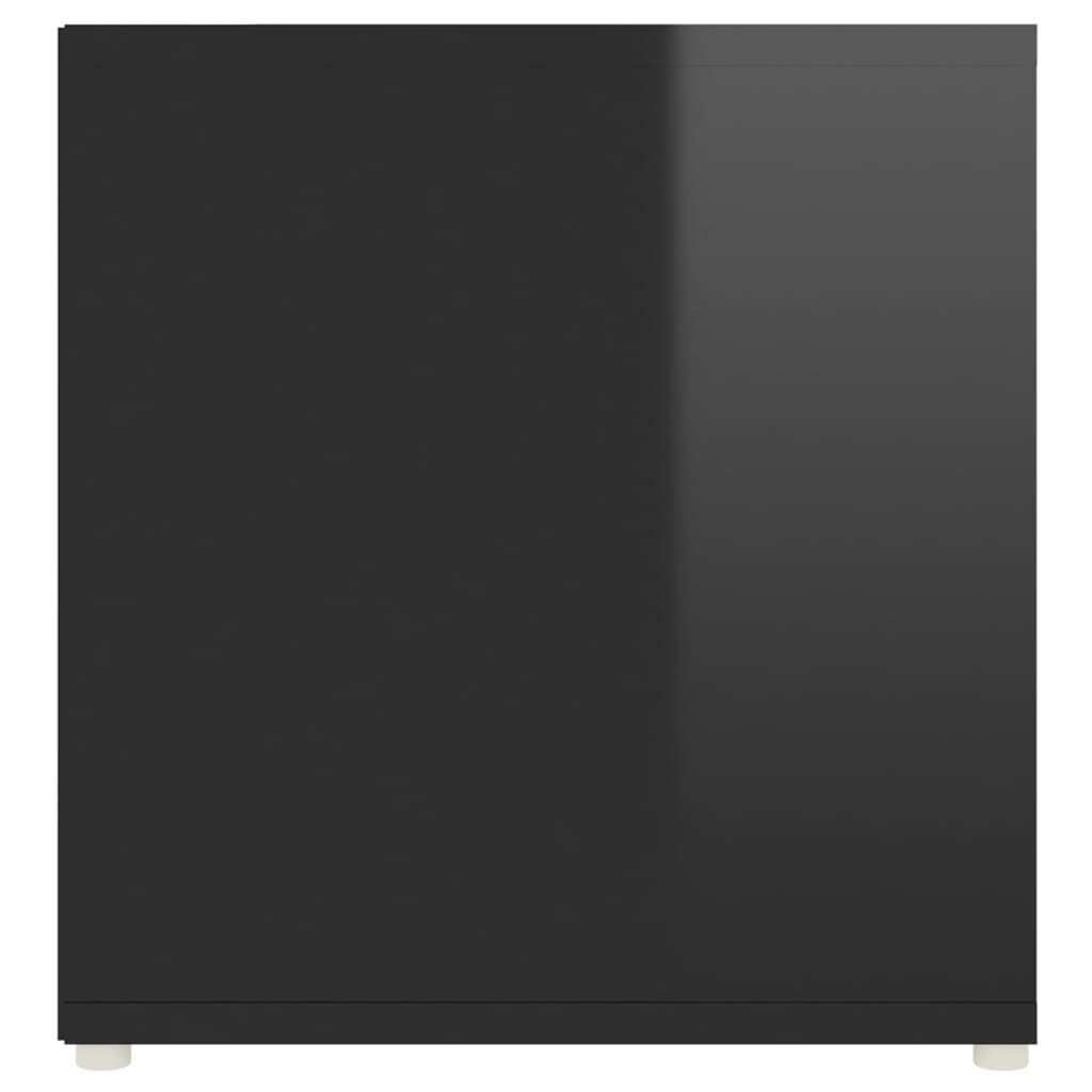 vidaXL telerikapp, kõrgläikega must, 107x35x37 cm, puitlaastplaat