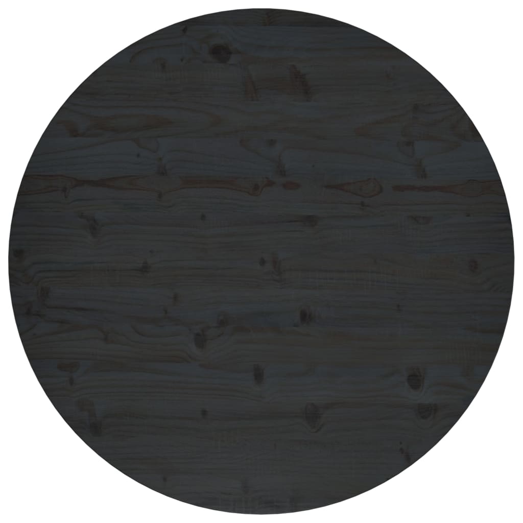 vidaXL lauaplaat, must Ø90x2,5 cm, männipuit