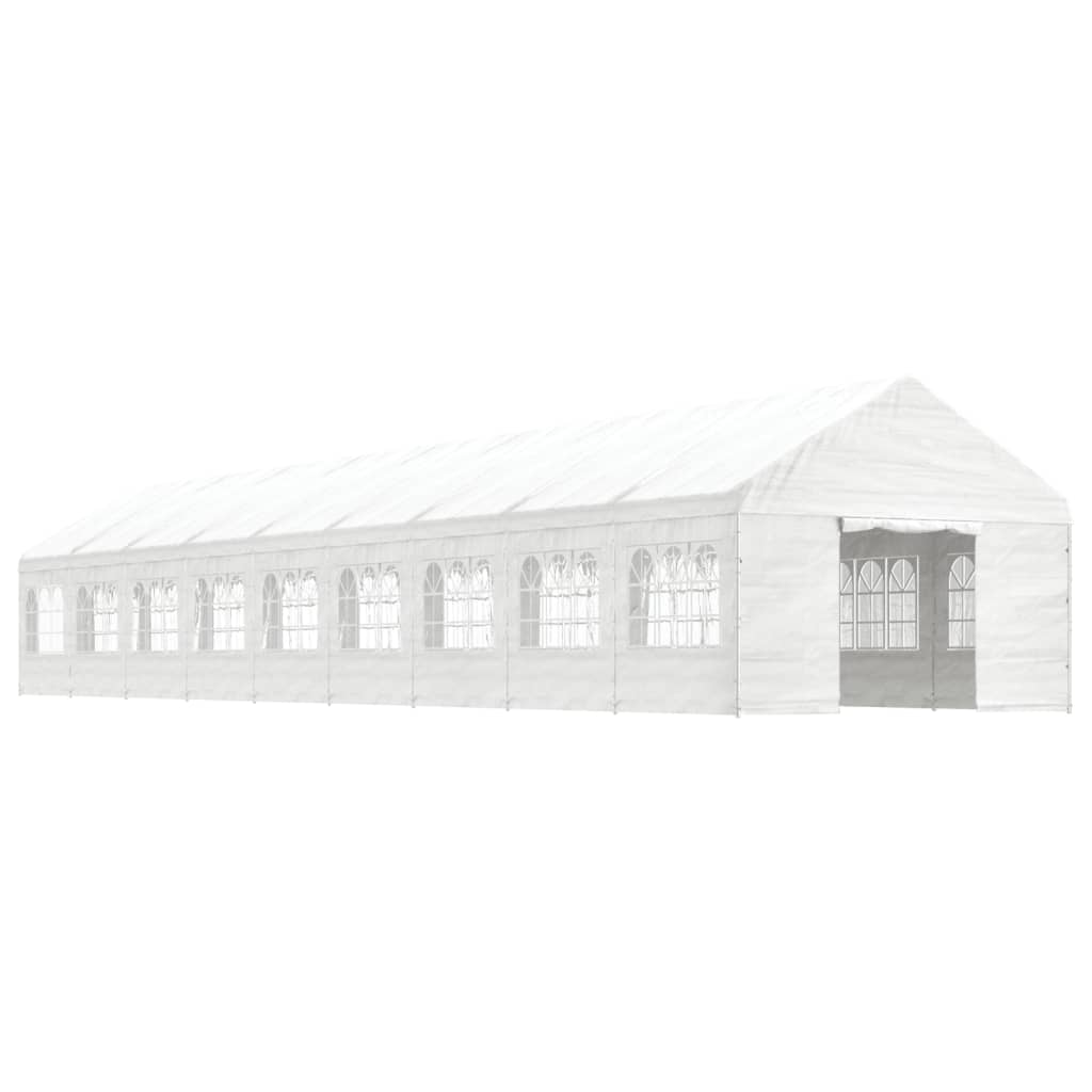 vidaXL katusega varjualune, valge, 20,07 x 4,08 x 3,22 m, polüetüleen