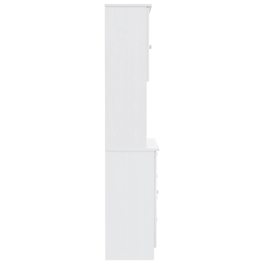 vidaXL puhvetkapp "ALTA", valge 77x35x165 cm, männipuit