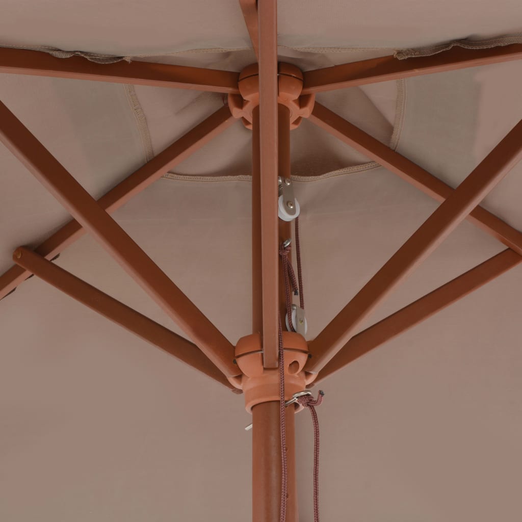 vidaXL päikesevari puidust postiga, 150 x 200 cm, pruunikashall