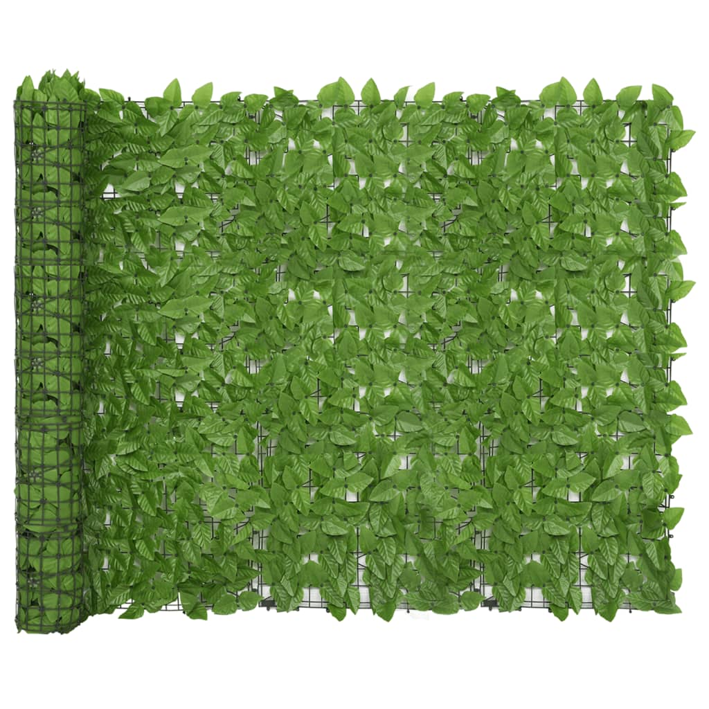 vidaXL rõdupiirde kate, roheline lehed, 300x150 cm