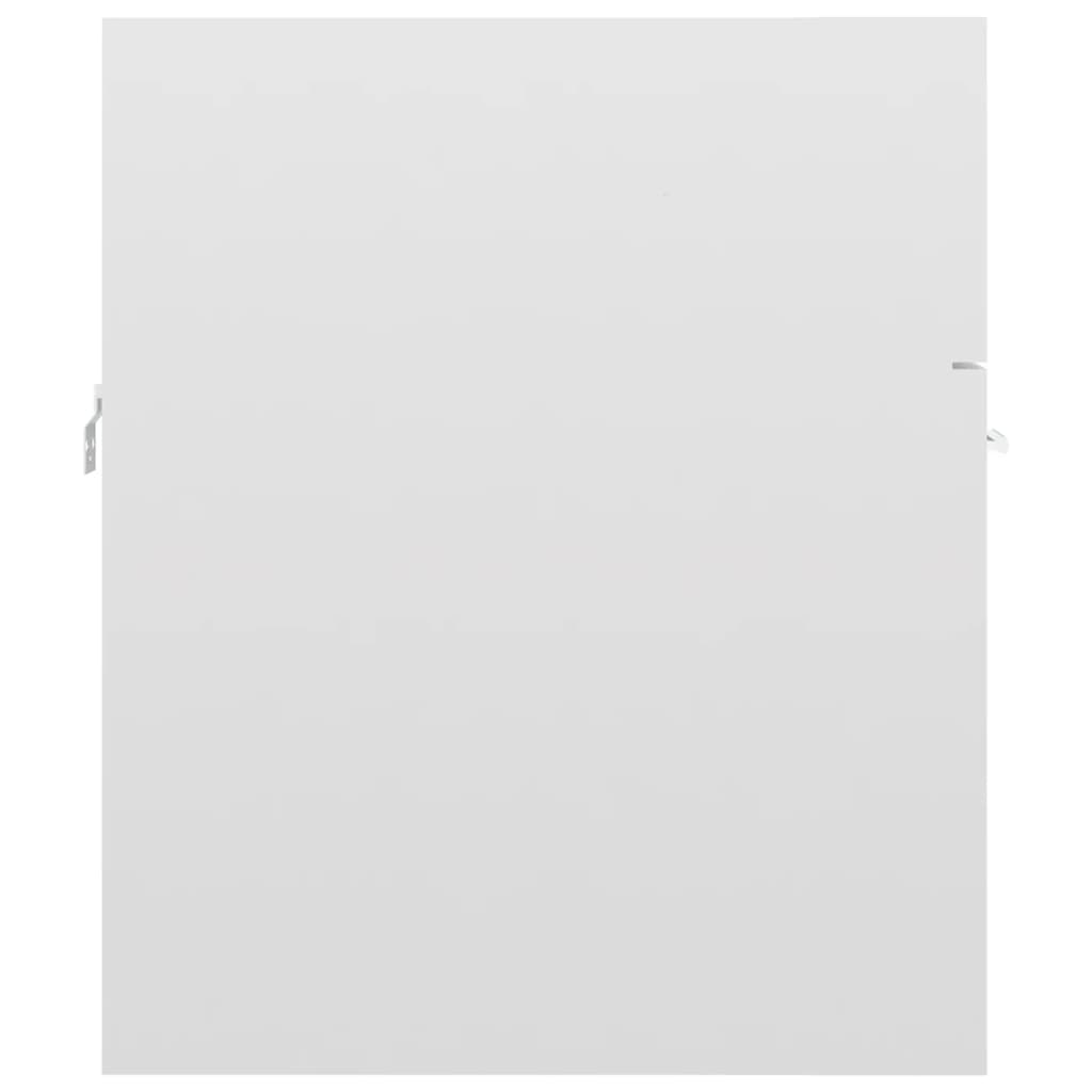 vidaXL valamukapp sisseehitatud valamuga, valge, puitlaastplaat